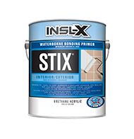 THE PAINT BARN FLOORING AND DECORATING CENTER Stix Waterborne Bonding Primer is a premium-quality, acrylic-urethane primer-sealer with unparalleled adhesion to the most challenging surfaces, including glossy tile, PVC, vinyl, plastic, glass, glazed block, glossy paint, pre-coated siding, fiberglass, and galvanized metals.

Bonds to "hard-to-coat" surfaces
Cures in temperatures as low as 35° F (1.57° C)
Creates an extremely hard film
Excellent enamel holdout
Can be top coated with almost any productboom